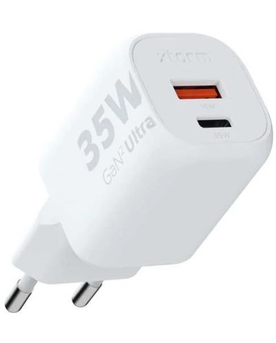Зарядно устройство Xtorm - GaN2 Ultra, USB-A/C, 35W, бяло - 1